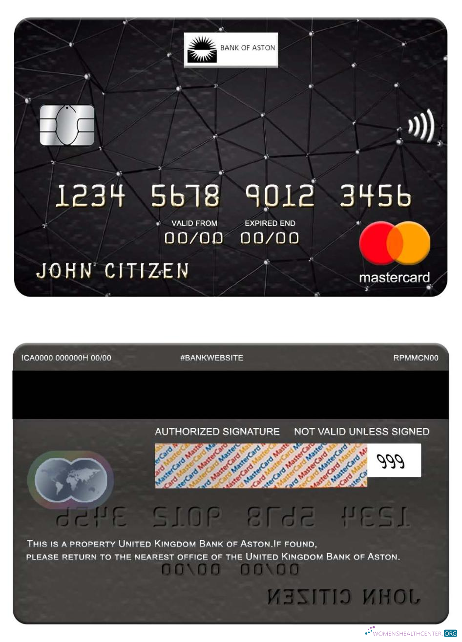 Download United Kingdom Bank of Aston mastercard Photoshop template